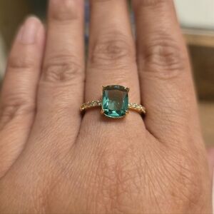 Sea Blue Cubic Zirconia Ring